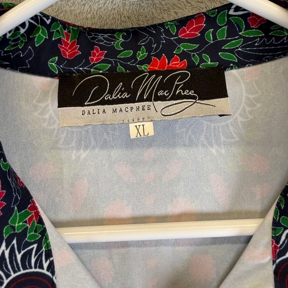 Dalia MacPhee Dress Size XL Multicolor Floral Midi Dress Ruffle Dainty Maxi - Picture 2 of 6